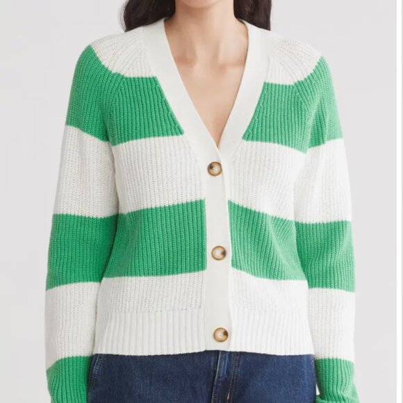 Design History Sweaters - Design History Varsity Cardigan   MARGARITA COMBO, Size Medium